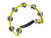 Coda Double Row Tambourine with Ergonomic Handle Yellow