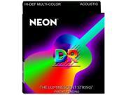 DR Strings NEON MULTI COLOR Acoustic Guitar Strings Med NMCA 12 12 54