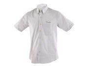 Genuine Fender Button Down Short Sleeve Shirt in White Gray Plaid Large