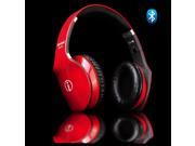 Red Wireless Bluetooth headphones with Sonic Performance and Low Distortion