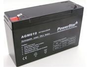 PowerStar® 6 Volt 10 Amp Hour Battery 6V 10AH Sealed Lead Acid SLA RBC52 Tripplite UB6120 PowerStar® 6 Volt 10 Amp Hour Battery 6V 10AH Sealed Lead Acid SLA RBC52 Tripplite UB6120
