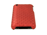 JAVOedge Red Woven Pattern Protective Back Cover for Apple iPhone 3G 3GS