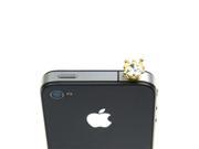 JAVOedge Clear Crown Rhinestone Gem Charm for Headphone Jack for Tablets or Smartphones