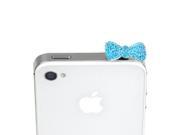 JAVOedge Turquoise Sparkle Gem Bow Charm for Headphone Jack for Tablets or Smartphones
