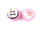 Frosting Cake and Bow Cupcake Contact Lens Storage Case with Twist Top Light Pink