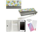 JAVOedge Gray Triangle Slim Wallet Case Card Holder Screen Protector Wristlet for the Apple iPhone 5S iPhone 5