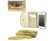JAVOedge Gold Croc Slim Wallet Case Card Holder Screen Protector Wristlet for the Apple iPhone 5S iPhone 5