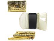 JAVOedge Croc Clutch Wallet Case with Wristlet for the Samsung Galaxy S4 Gold