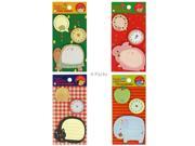JAVOedge 4 Pack of Animal and Clock Notepad Sticky Notes Turtle Rabbit Cat and Elephant