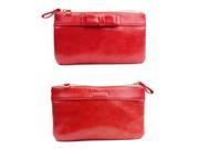 Convertible Ribbon Wristlet Purse with Crossbody Shoulder Strap Red