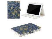 JAVOedge Blue Gold Butterfly Pattern Universal Book Case for 7 8 Tablets iPad Mini Samsung Tab Nexus 7 Nook HD