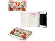 JAVOedge Orange Blue 60s Daisy Print Clutch Wallet Case Card Holder with Wristlet for the Apple iPhone 6 Plus 5.5
