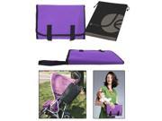 JAVOedge Purple Fabric Fold up Clip On Stoller Attachement Bag Diaper Bag with Extra Pockets