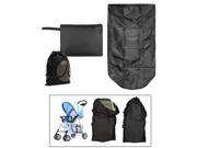 JAVOedge Black Folding Storage Stroller Bag Stores down to a Wallet Size with Bonus Drawstring Bag