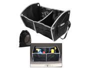 JAVOedge Black Trunk Collapsible Storage Box with Handle for Roadtrip Car Truck Bonus Drawstring Storage Bag