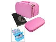 JAVOedge Pink Collapsing Double Sided Cosmetic Tolietry Holder Mesh Pockets Zipper and Bonus Drawstring Storage Bag
