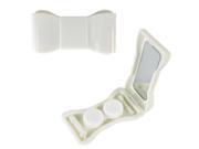 JAVOedge Compact Style Bow Tie Contact Lens Case Travel Kit with Tweezers Twist Top Lens Holders and Mirror White