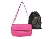 JAVOedge Fabric Pink Anti Theft Cross Body Travel Messenger Bag with Adjustable Strap and Bonus Reusable Storage Bag