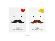 JAVOedge 2 Pack Mustache and Hat Style Notepads for Planner Organizing Stick Note Stationary Set