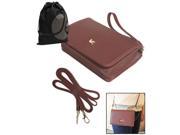 JAVOedge Brown Travel Clutch Wallet With Long Cross Body Strap for Travel Easy Carry One Bonus Drawstring Storage Bag