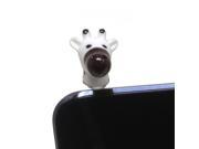 JAVOedge Cute White Giraffe Charm for Headphone Jack for Mobile Devices Tablet Smartphone
