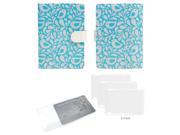 JAVOedge Teal Birds RFID Blocking Passport Case with Pen Holder and Bonus 3 Clear Credit Card Holders