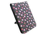 JAVOedge Pink Blue Strawberry Jean Fabric Print Flip Style Case with Built in Stand for Amazon Kindle Touch Wi Fi 3G