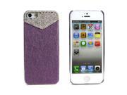 JAVOedge Purple Plush Fur and Rhinestone Gem Protective Snap On Back Cover for the Apple iPhone 5S 5