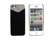 JAVOedge Black Plush Fur and Rhinestone Gem Protective Snap On Back Cover for the Apple iPhone 5S 5