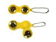 Keychain Style Gem Bejewled Contact Lens Case with Twist Off Top Yellow