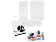JAVOedge Travel Set Clear See Through Toothbrush Toothpaste and Razor Plastic Storage Holder 3 Set in Different Sizes