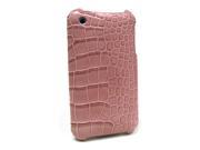 JAVOedge Pink Crocodile Textured Protective Back Cover for Apple iPhone 3G 3GS