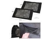 JAVOedge 2 PACK Black Velcro Storage Net for Bottles Groceries Storage Add On Organizers for Car Truck Trunk