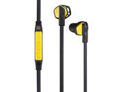 Kicker Cypher In Ear Headphones with 3 Button In Line Mic and Apple Controls Yellow Black