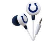 iHip NFL Officially Licensed Noise Isolating Mini Earbuds Indianapolis Colts White Blue