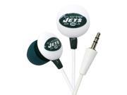 iHip NFL Officially Licensed Noise Isolating Mini Earbuds New York Jets White Green