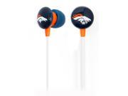 iHip NFL Officially Licensed Noise Isolating Mini Earbuds Denver Broncos Blue Orange