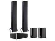 Definitive Technology BP9040 5.0 High Power Bipolar Tower Speaker Package with Integrated Subwoofers Black
