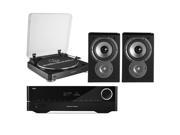 Harman Kardon HK 3770 2 Channel USB Stereo Receiver with Audio Technica AT LP60 Fully Automatic Stereo Turntable System