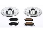 Power Stop K3038 Vented Front Brake Kit Drilled Slotted Cast Iron