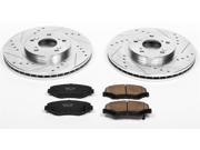 PowerStop K2302 Vented Front Brake Kit Drilled Slotted Cast Iron