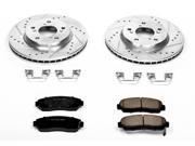 PowerStop K2435 Vented Front Brake Kit Drilled Slotted Cast Iron