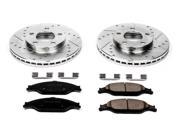 PowerStop K1301 Vented Front Brake Kit Drilled Slotted Cast Iron
