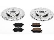 PowerStop K1610 Vented Front Brake Kit Drilled Slotted Cast Iron