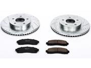 PowerStop K1576 Vented Front Brake Kit Drilled Slotted Cast Iron