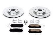 Power Stop K3053 Vented Front Brake Kit Drilled Slotted Cast Iron