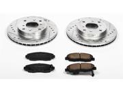 PowerStop K1239 Vented Front Brake Kit Drilled Slotted Cast Iron