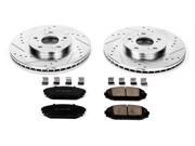 PowerStop K2299 Vented Front Brake Kit Drilled Slotted Cast Iron