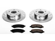 PowerStop K2163 Vented Front Brake Kit Drilled Slotted Cast Iron