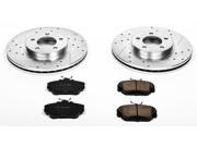 PowerStop K1318 Vented Front Brake Kit Drilled Slotted Cast Iron